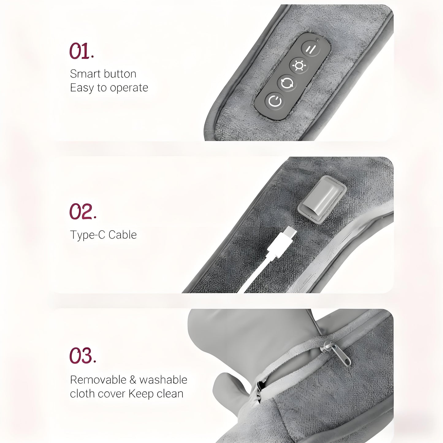 Cordless Neck & Shoulder Massager with Heat – Deep Tissue Shiatsu Relief for Back and Neck Pain, Perfect Gift for Men & Wome