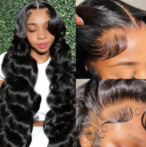13x6 Glueless Lace Frontal Drawstring Wig: Brazilian Body Wave Human Hair