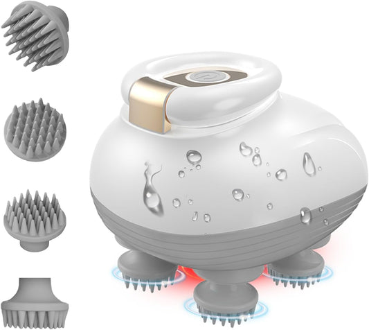 TISSCARE Head & Scalp Massager, Rechargeable and Waterproof for Relax & Hair Care