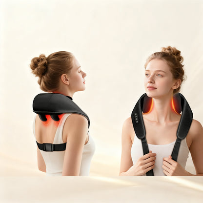 4D Heated Shiatsu Neck & Back Massager – Deep Tissue Relief for Neck, Shoulders & Back