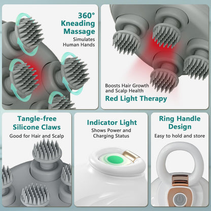 TISSCARE Head & Scalp Massager, Rechargeable and Waterproof for Relax & Hair Care