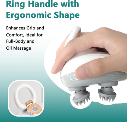 TISSCARE Head & Scalp Massager, Rechargeable and Waterproof for Relax & Hair Care