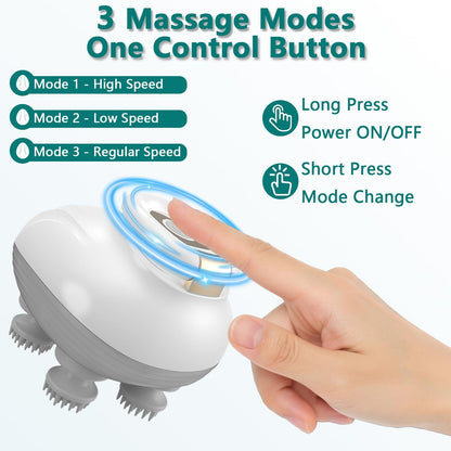 TISSCARE Head & Scalp Massager, Rechargeable and Waterproof for Relax & Hair Care