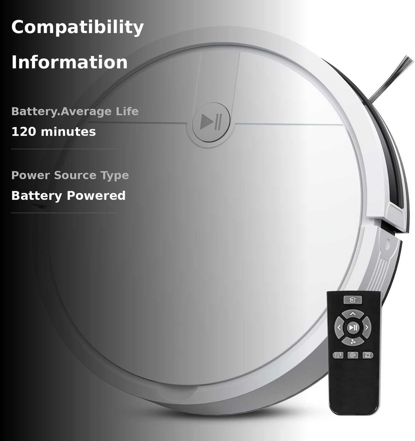 Robot Vacuum Cleaner, Tangle-Free Suction, 120 Mins Runtime, Slim, Self-Charging Robotic Vacuum Cleaner, Ideal for Pet Hair and Hard Floors