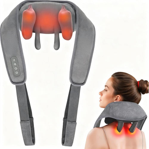 Cordless Neck & Shoulder Massager with Heat – Deep Tissue Shiatsu Relief for Back and Neck Pain, Perfect Gift for Men & Wome